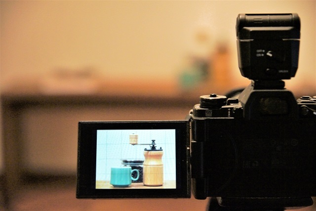 撮影中のカメラ